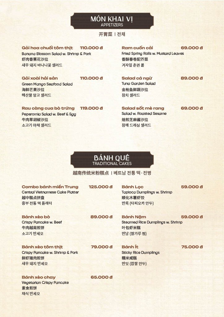 Thực đơn Bếp An Hải - món ăn dùng chung cho gia đình