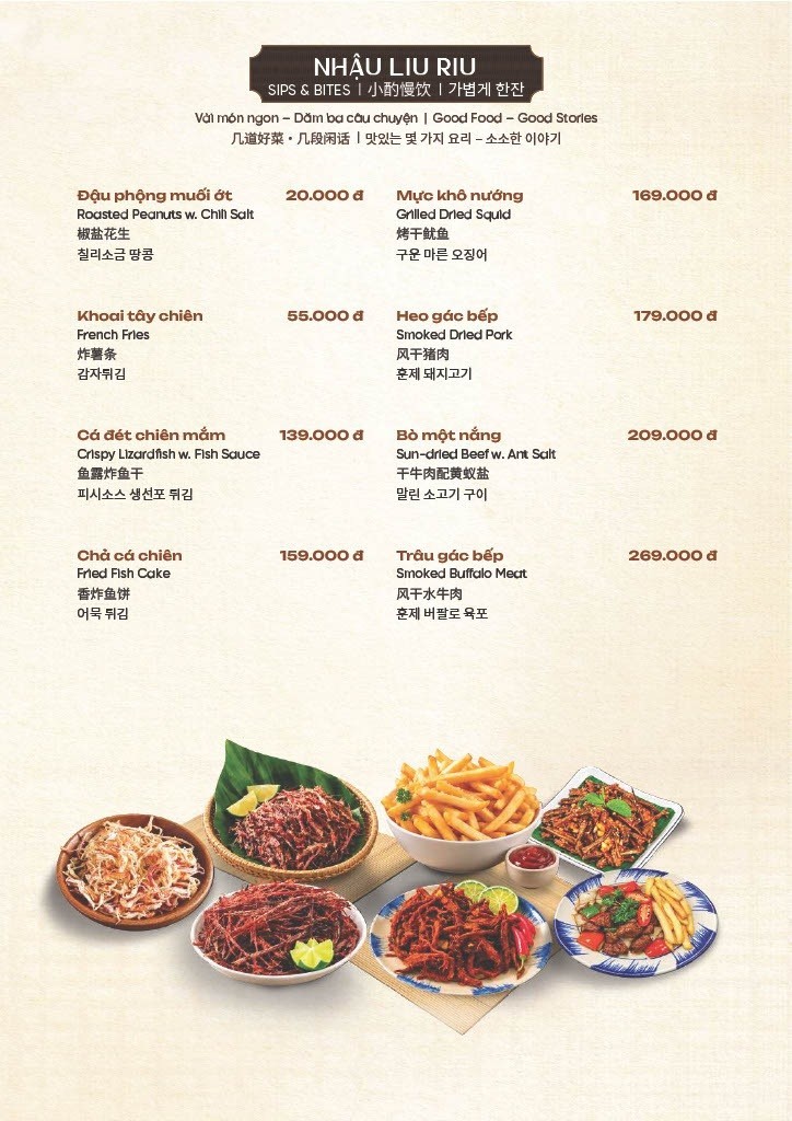 Menu Bếp An Hải - món Việt và món miền Trung