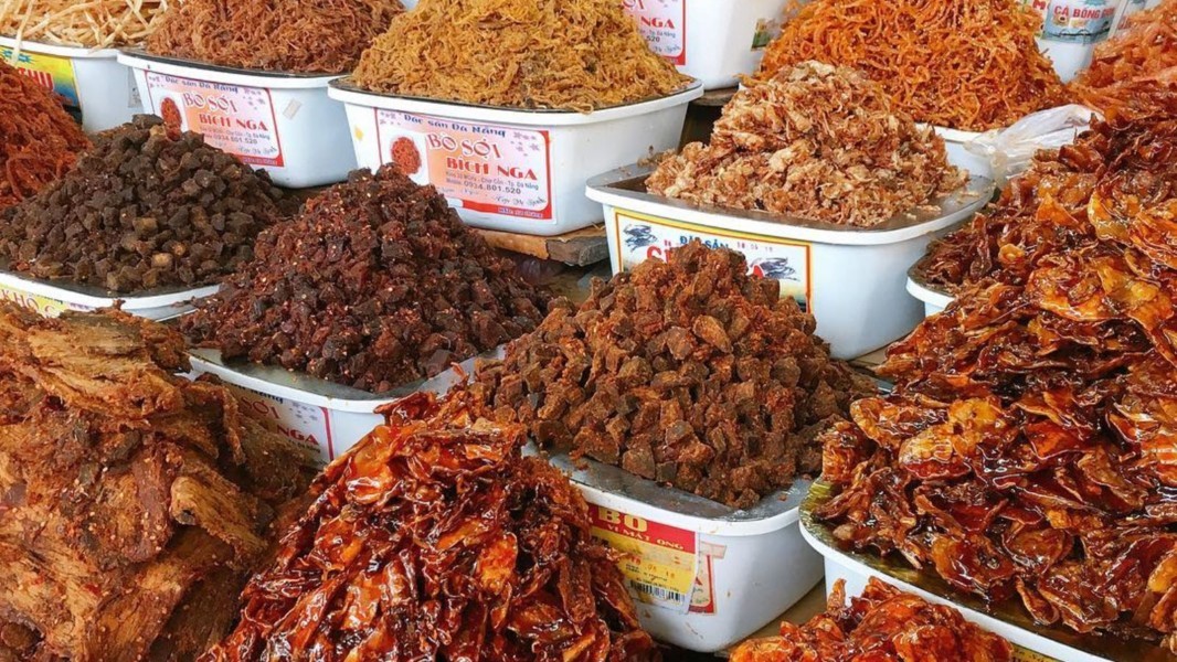 Các mặt hàng hải sản khô tại Chợ Hàn